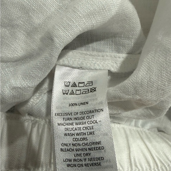 Joie White Linen Wide Leg Pants with Lace Accents - Picture 8 of 8